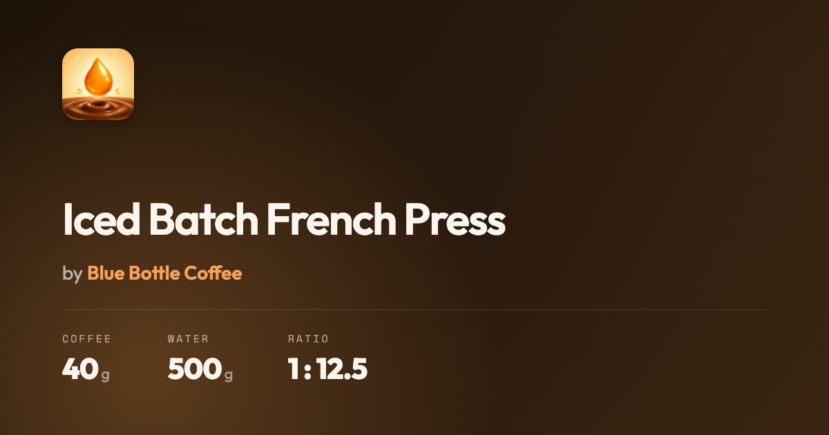 Iced Batch French Press
